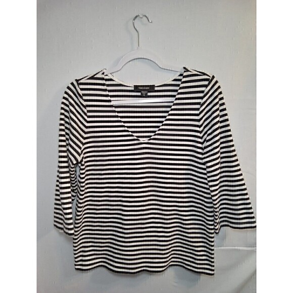 Karen kane striped medium long sleeve top - Picture 4 of 12
